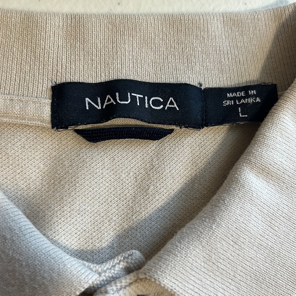 Nautica Mens Tan, 100% Cotton, Polo Shirt, Size Large - Picture 4 of 6